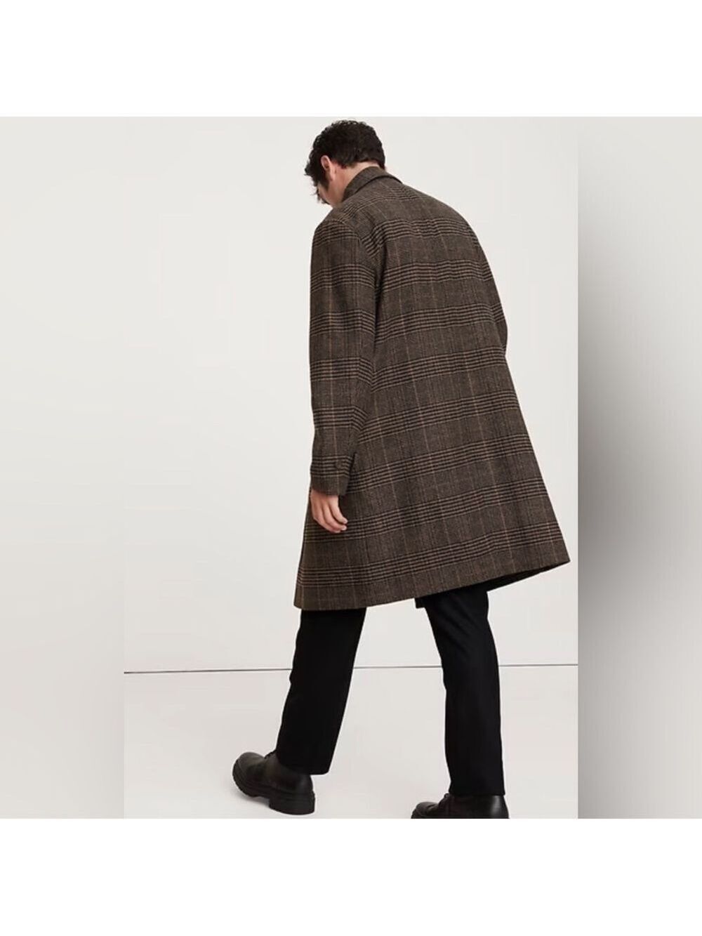 Banana Republic Wool Italian Plaid Car Coat Overcoat NWT L Career Corpcore - Picture 2 of 6